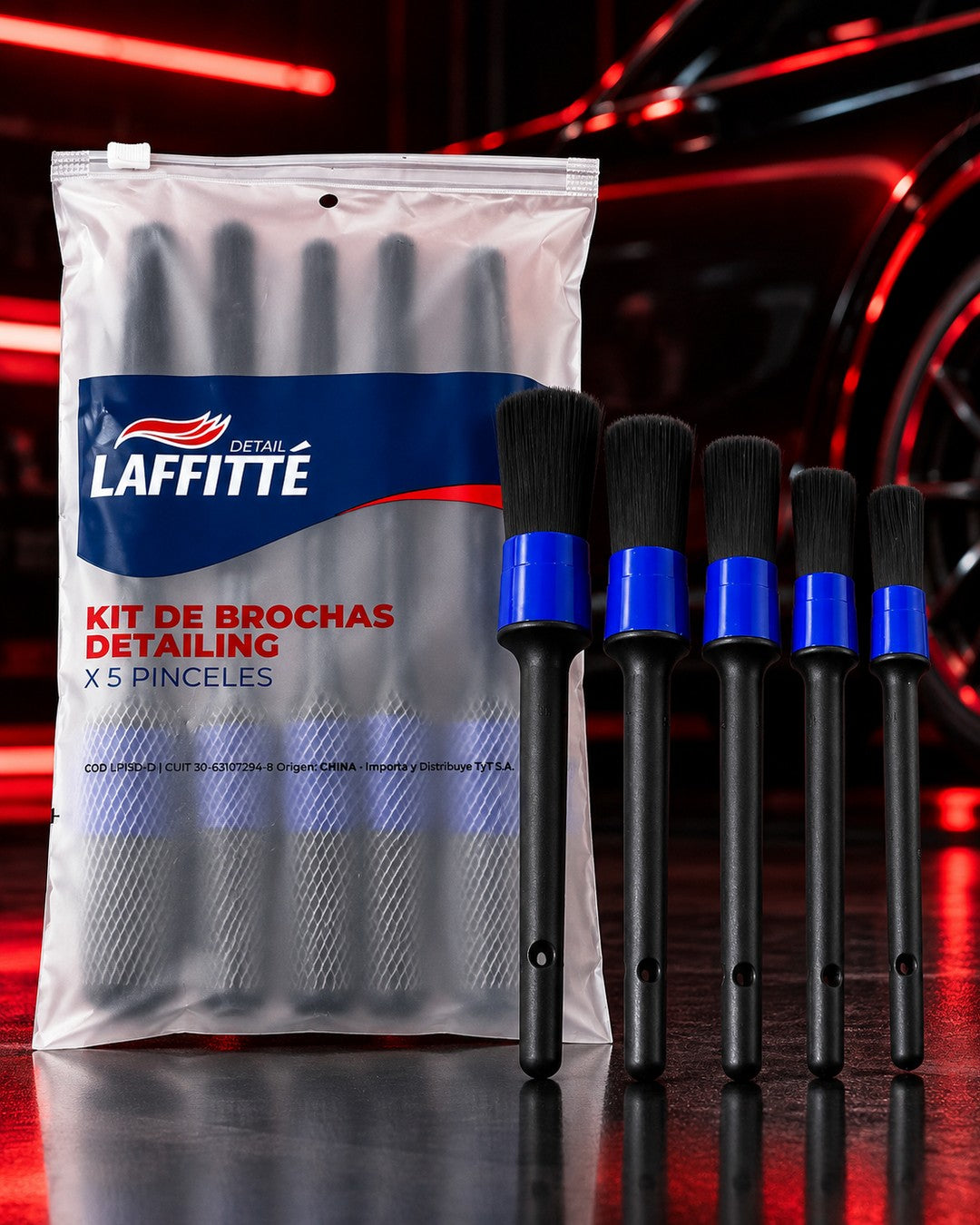 Kit de brochas detailing Laffitte x5