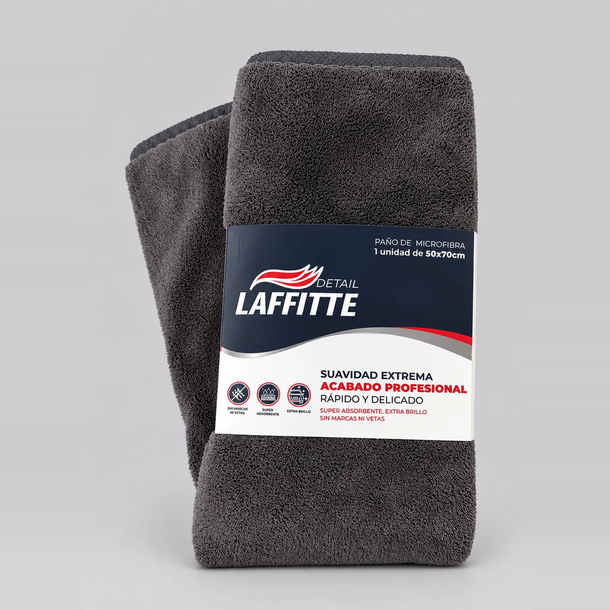Paño de microfibra gris 50x70 cm Laffitte para secado de carrocería