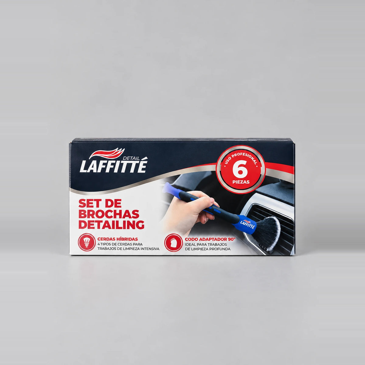 Set de brochas detailing Laffitte 6 piezas, caja de uso profesional